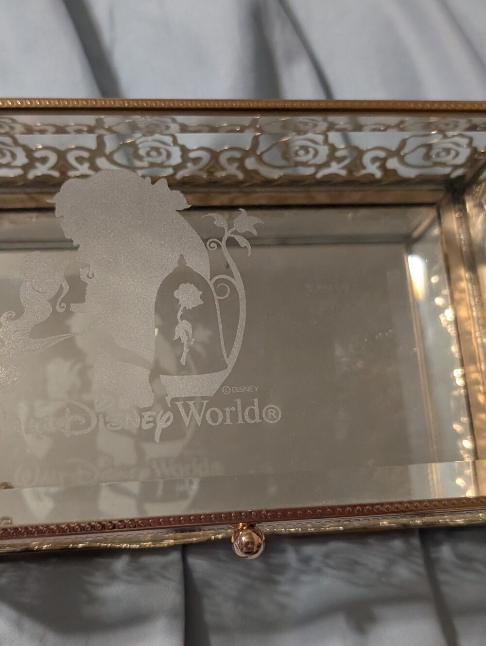 Beauty and the Beast Glass Jewelry Box by Arribas